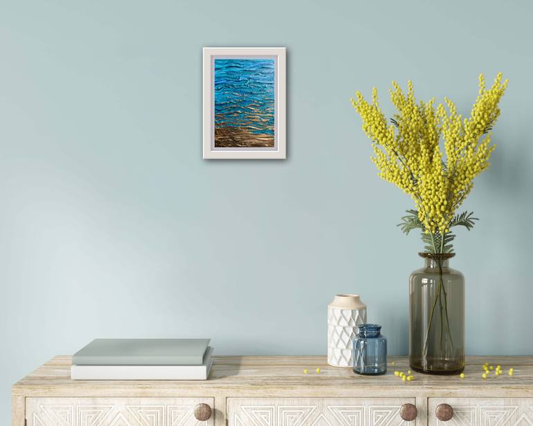 Original Abstract Beach Mixed Media by Lidiia Isakova