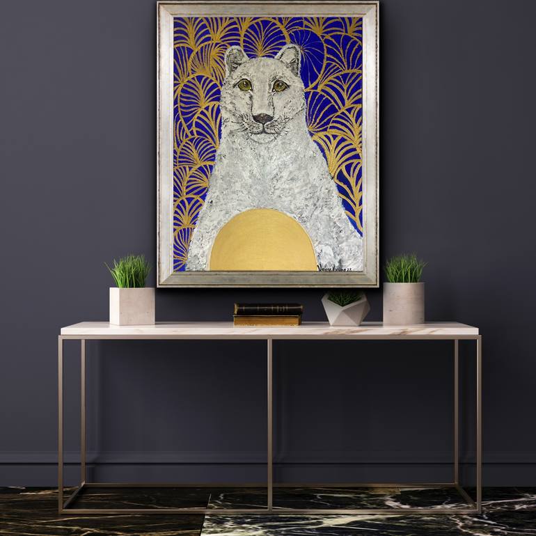 Original Art Deco Animal Painting by Valeria Nikitina