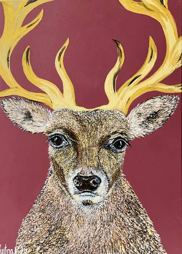 Deer with golden horns thumb