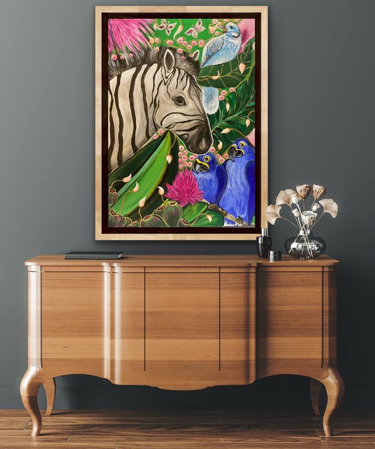 Original Abstract Animal Painting by Valeria Nikitina