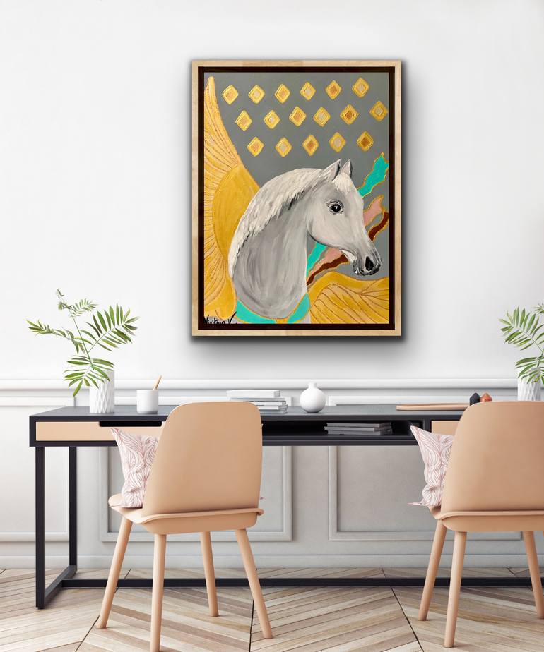 Original Art Deco Abstract Painting by Valeria Nikitina