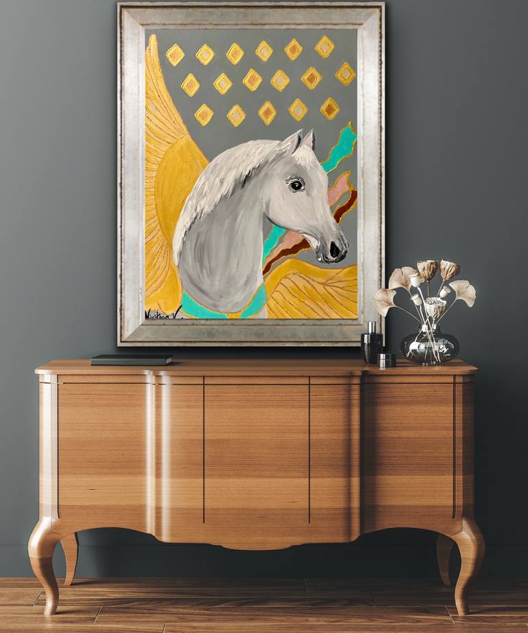 Original Art Deco Abstract Painting by Valeria Nikitina