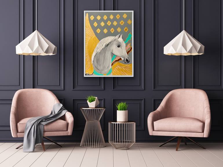 Original Art Deco Abstract Painting by Valeria Nikitina