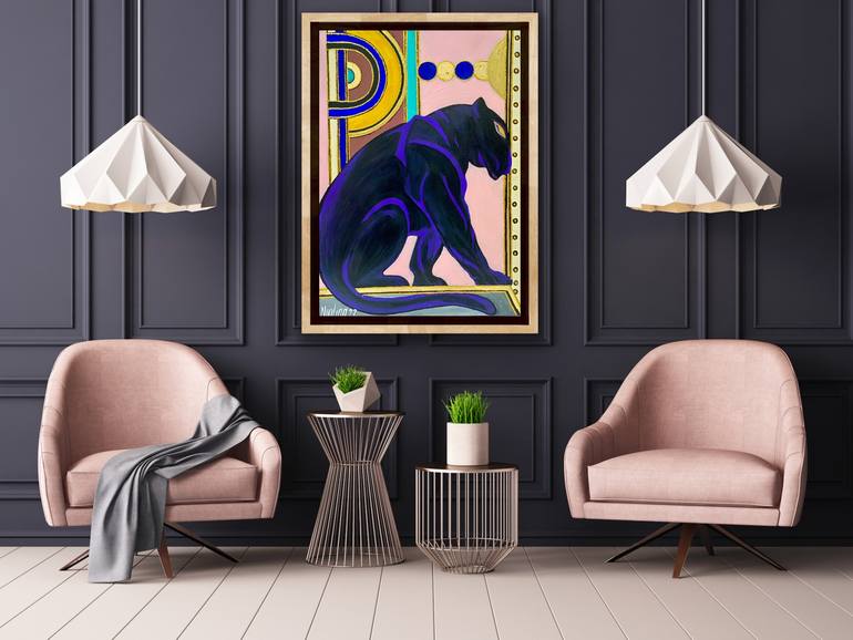 Original Art Deco Abstract Painting by Valeria Nikitina