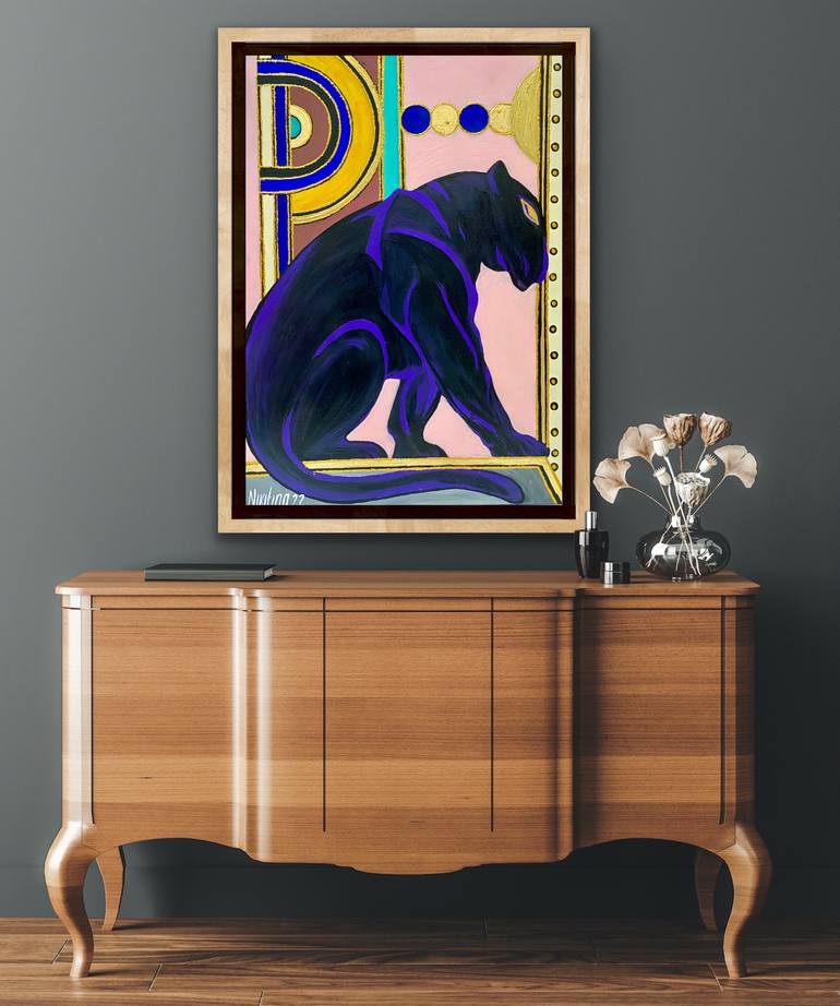 Original Art Deco Abstract Painting by Valeria Nikitina