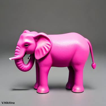 Pink plastic elephant thumb