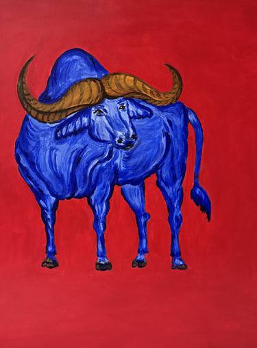Original Art Deco Animal Painting by Valeria Nikitina
