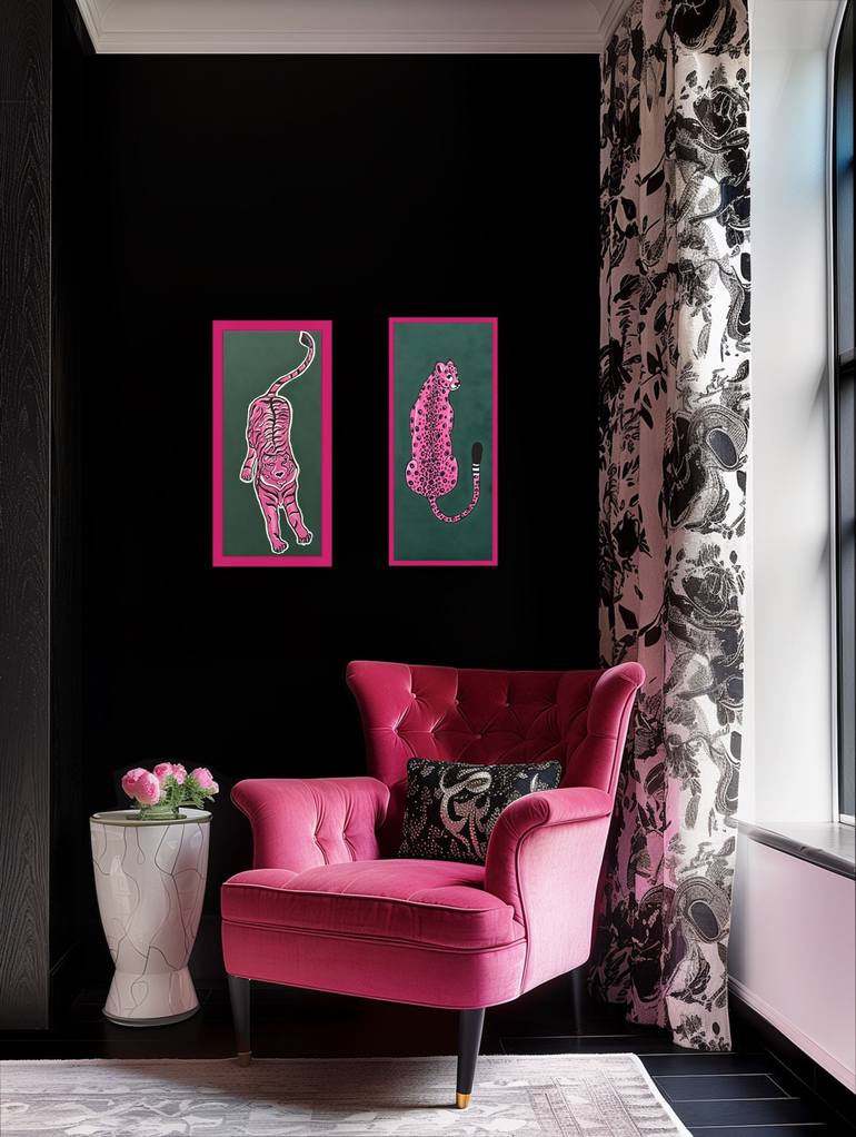 Original Art Deco Animal Painting by Valeria Nikitina