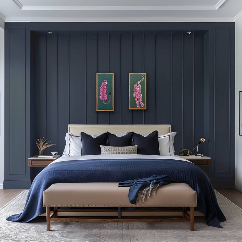 Original Art Deco Animal Painting by Valeria Nikitina