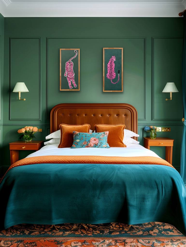 Original Art Deco Animal Painting by Valeria Nikitina