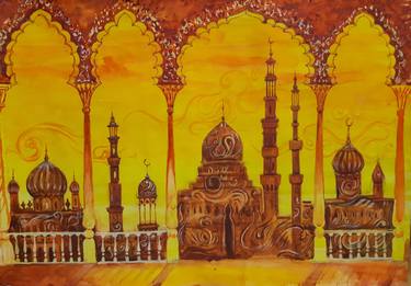 painting oriental architecture, oriental landscape thumb