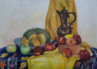 still life, watercolor, fruits thumb