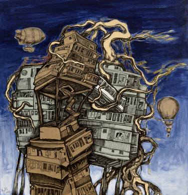 Original Surrealism Cities Drawings by Raffi Ghazaryan