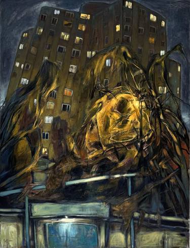 Original Expressionism Cities Painting by Raffi Ghazaryan