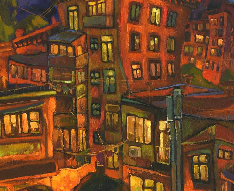 Original Impressionism Cities Painting by Raffi Ghazaryan