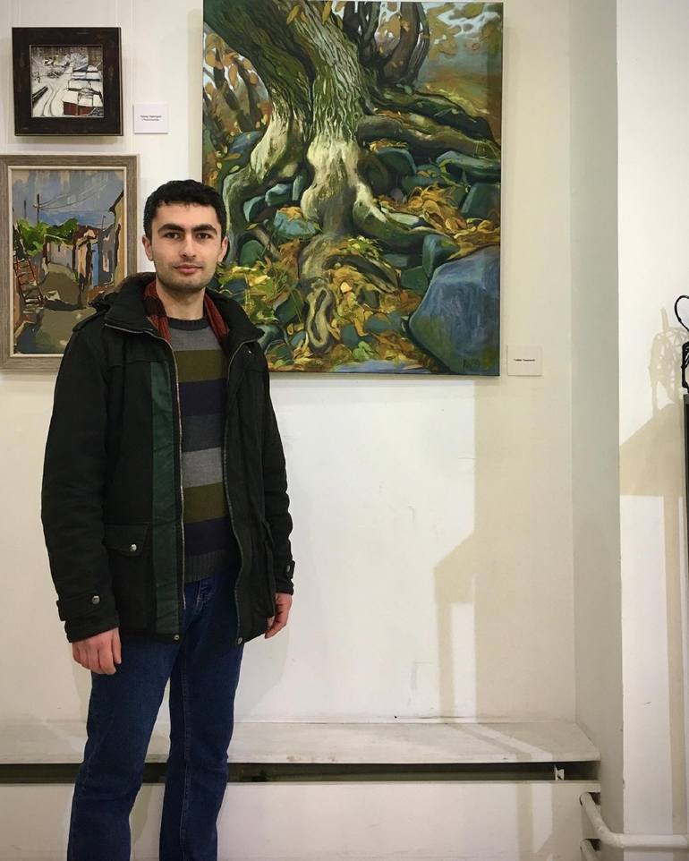 Original Impressionism Tree Painting by Raffi Ghazaryan