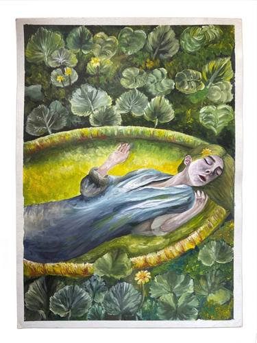 girl sleeping in a lotus thumb