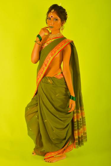 Traditional Green saree thumb