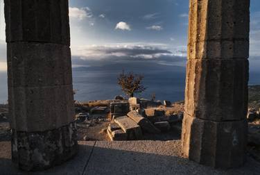 Assos: Temple of Athena facing the greek island of Mytilene thumb