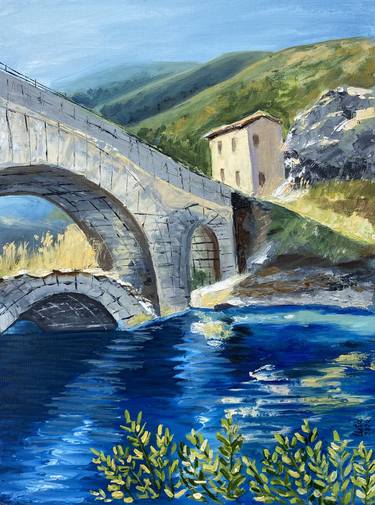 Italian Landscape: Lake Scanno.Oil painting thumb