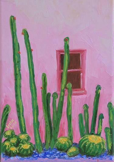 Cacti near the rose window. thumb