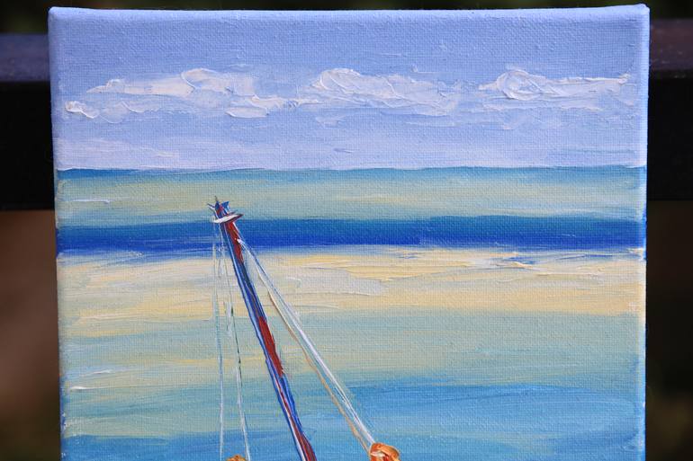 Original Impressionism Boat Painting by Tetiana Bondar