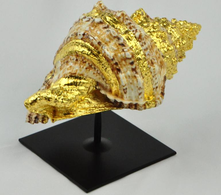 ALHENA - Gold and Black sculpture - 24 carat gold - Print