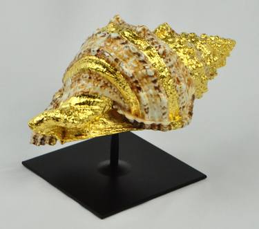ALHENA - Gold and Black sculpture - 24 carat gold thumb