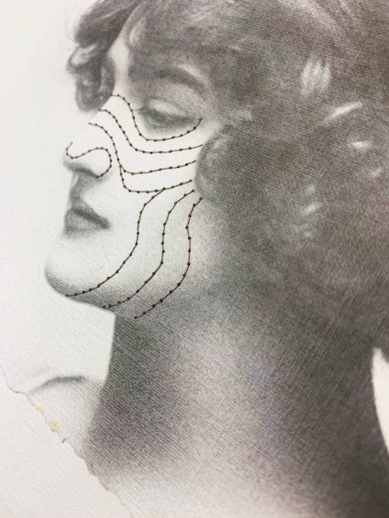 Original Art Deco Portrait Mixed Media by Marly  Indigo