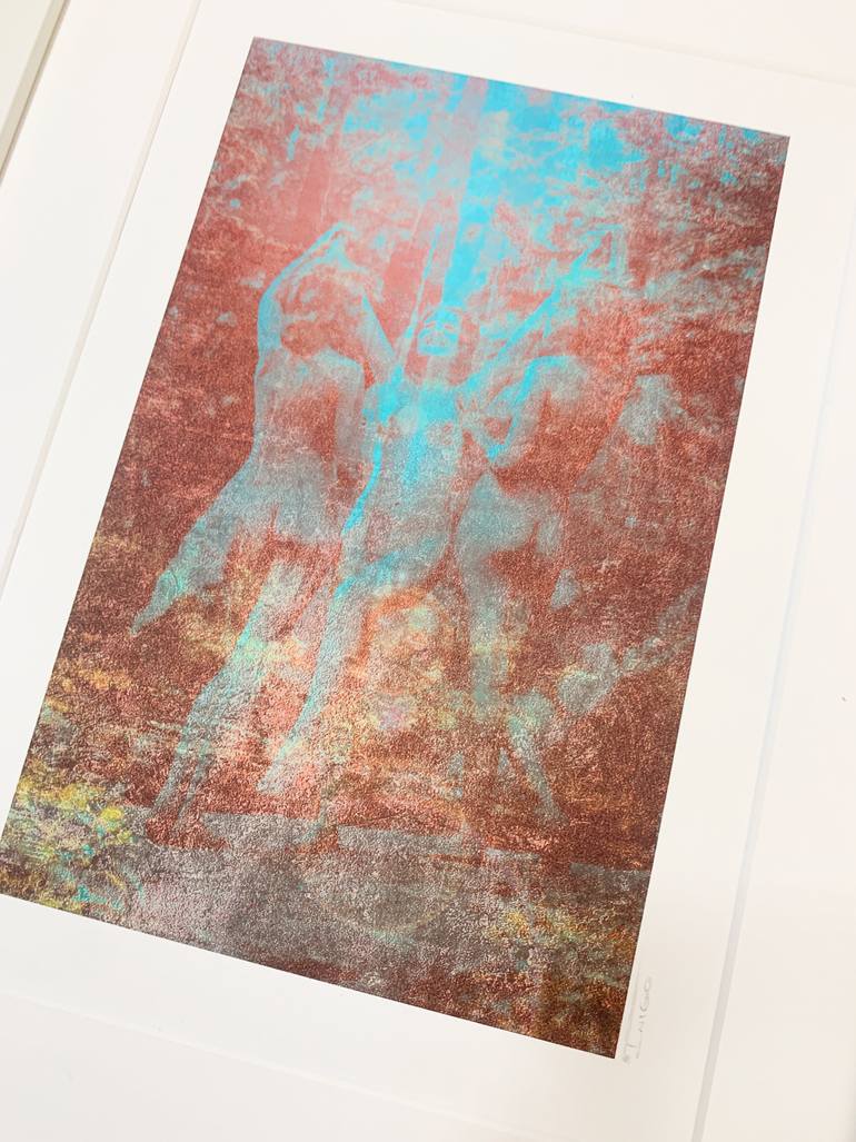 Original Surrealism Nature Printmaking by - I N D I G O  -