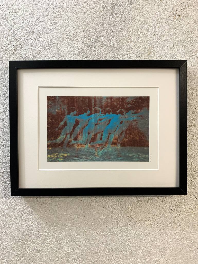 Original Art Deco Classical mythology Printmaking by Marly Indigo