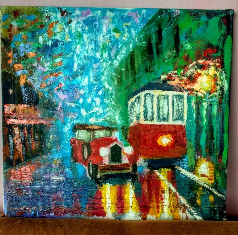 Original Transportation Painting by Nataliya Osypenko