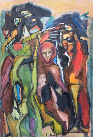 Print of Expressionism Family Paintings by Gitsa Asimakopoulou