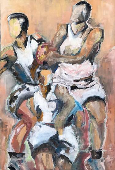 Original Cubism Sports Paintings by Gitsa Asimakopoulou