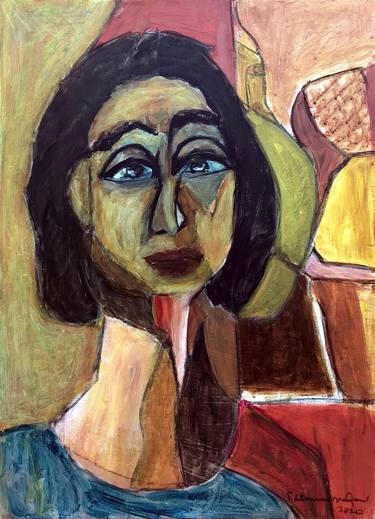 Original Cubism Women Paintings by Gitsa Asimakopoulou