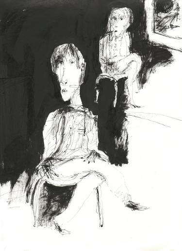 Original Figurative Portrait Drawings by Huneau Denis