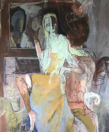 Original Expressionism Women Paintings by Huneau Denis