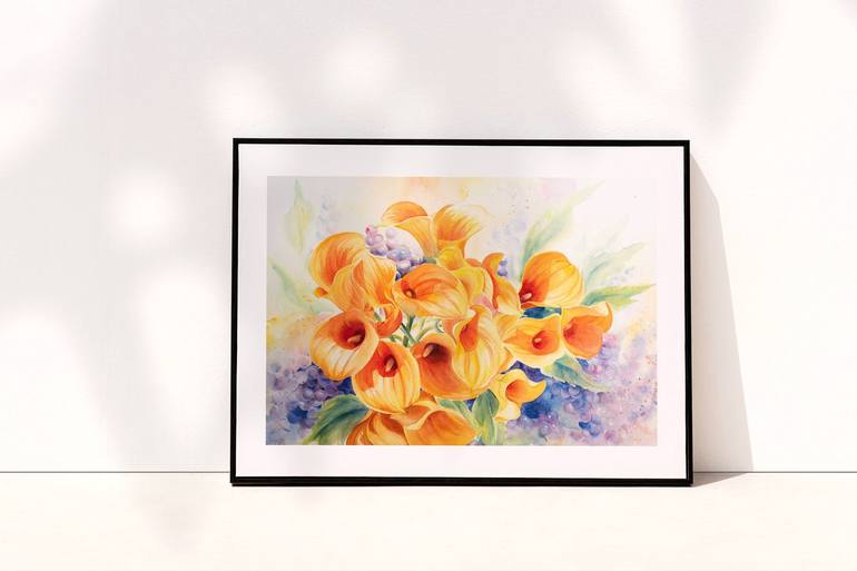 Original Fine Art Floral Painting by Tiny Pochi