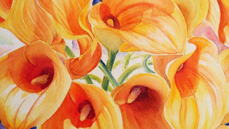 Original Fine Art Floral Painting by Tiny Pochi