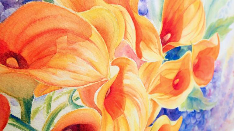 Original Fine Art Floral Painting by Tiny Pochi