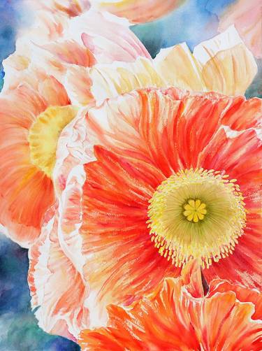 Original Floral Paintings by Tiny Pochi