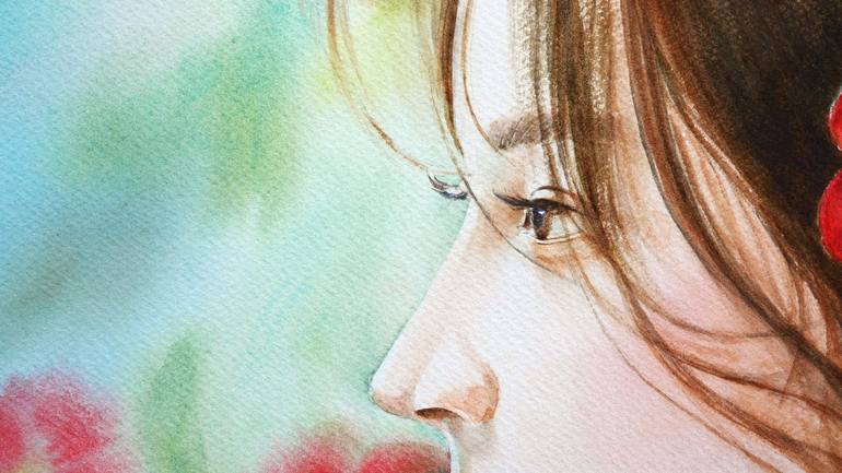 Original Fine Art Portrait Painting by Tiny Pochi