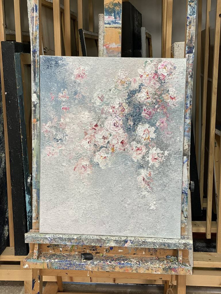 Original Abstract Floral Painting by Wietzie Gerber