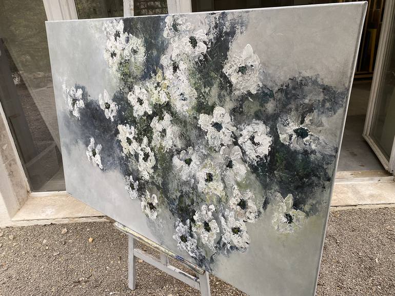 Original Abstract Floral Painting by Wietzie Gerber