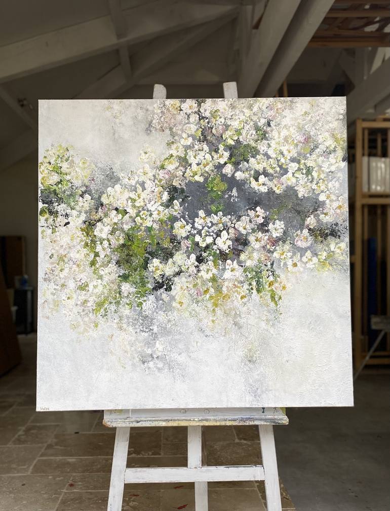 Original Abstract Floral Painting by Wietzie Gerber