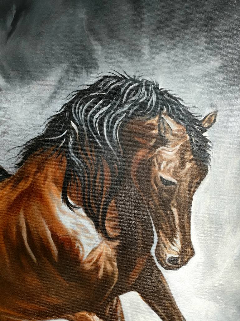 Original Modernism Horse Painting by Nasrullah Baloch