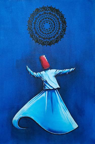 Whirling dervish ( White & Blue ) thumb