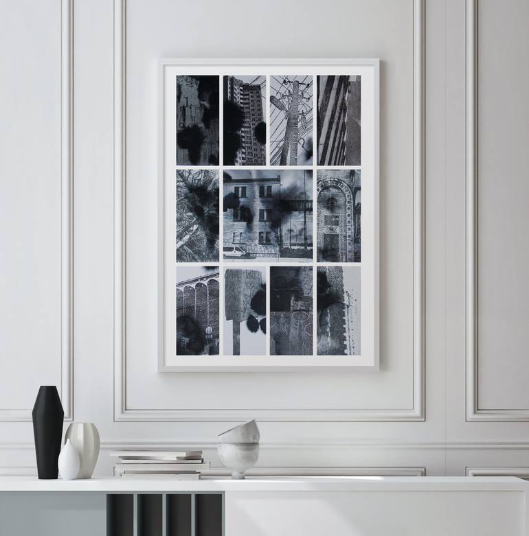 Original Black & White Cities Collage by Sergii Simutin