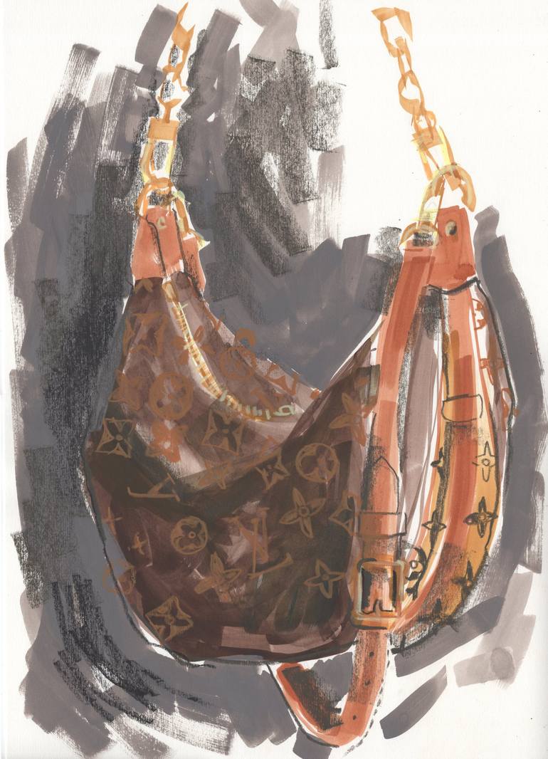 LV Chain Bag Drawing by Katie Braid