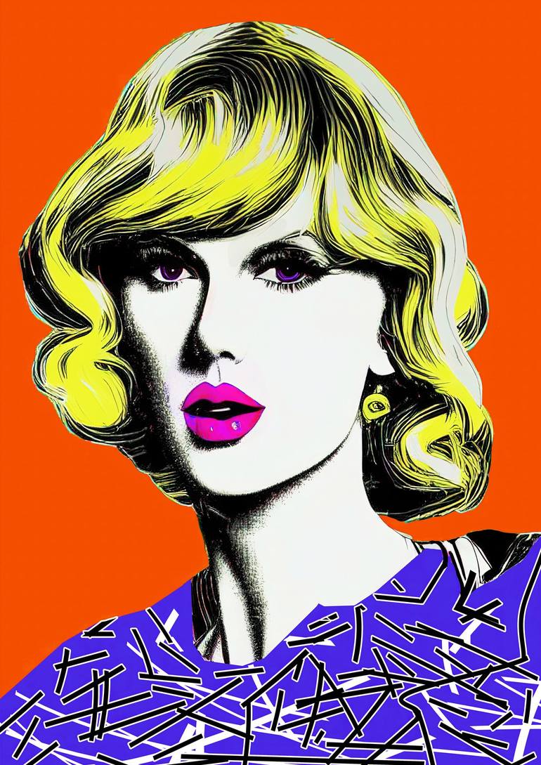 Taylor Swift Orange Painting by Diana Ringo